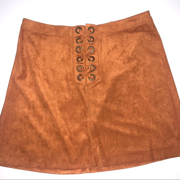BCBGeneration Faux Suede Lace Up Skirt - Picture 3 of 3